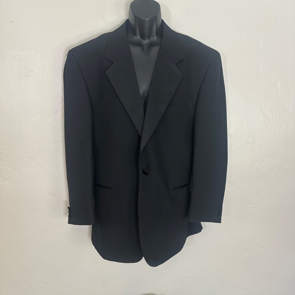 Stanley Blacker Full Tuxedo 44R Pants 34" waist 32" inseam Gently worn vintage - Picture 3 of 7